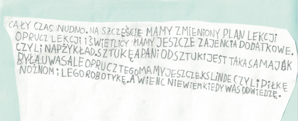 List siedmiolatka do przedszkola